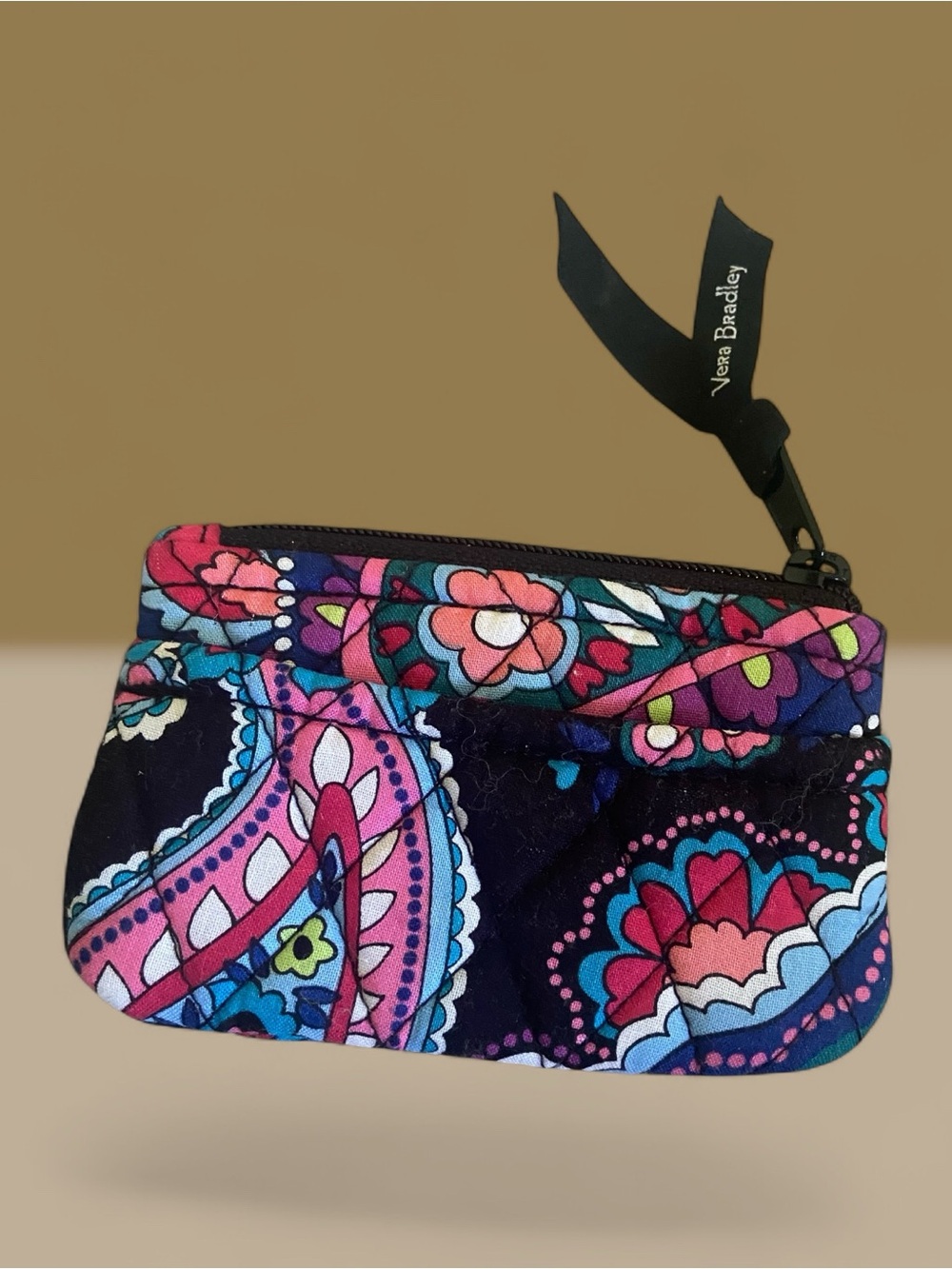 Vera Bradley Pink Floral Paisley Small Zip Pouch